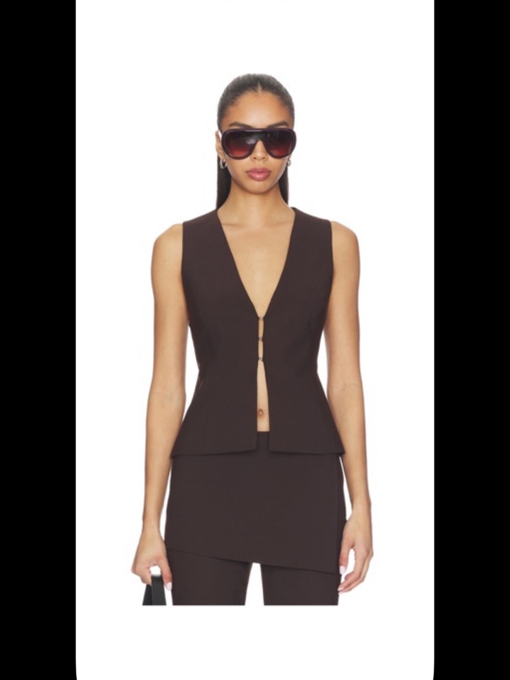Eaves - Jade Vest Top in Espresso